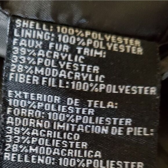 🔹️Intl Details Black Faux Fur Hooded Lined Puffer Jacket Medium - Picture 12 of 13